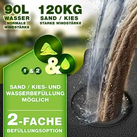 tillvex Schirmständer 90 Liter Kunststoff Schwarz