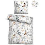 biberna Tencel Schmetterling Weiß 155 x 220 cm + 80 x 80 cm