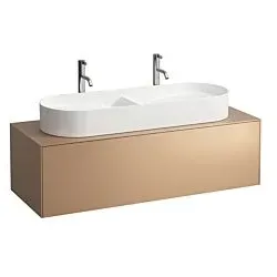 LAUFEN Sonar Schubladenelement/Sideboard H4054710340411 117,5x34x45,5cm, Ausschnitt Mitte, Doppelwaschtisch, Kupfer
