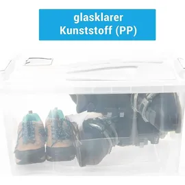Centi 2er Set Aufbewahrungsbox mit Deckel Groß, 60L, 61cm x 45cm x 30cm