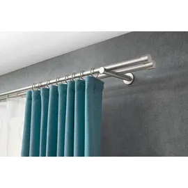 Good Life Gardinenstange GOOD LIFE "CAP" Gr. 2, grau (chromfarben), L:260cm Ø:16mm, Kunststoff, Metall, Gardinenstangen, mit Ringen