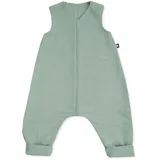 Julius Zöllner Schlafoverall Jumper Musselin, 0,5 TOG, waschbar bei 40°C, Made in Germany, OEKO TEX Standard 100, grün, Gr. 80