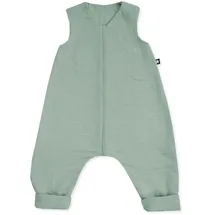 Julius Zöllner Schlafoverall Jumper Musselin, 0,5 TOG, waschbar bei 40°C, Made in Germany, OEKO TEX Standard 100, grün, Gr. 80 cm, Sommer)