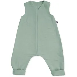 Julius Zöllner Schlafoverall Jumper Musselin, 0,5 TOG, waschbar bei 40°C, Made in Germany, OEKO TEX Standard 100, grün, Gr. 80 cm, Sommer)