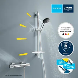Grohe Brausegarnitur mit Thermostat Precision Feel mit Wassersparfunktion