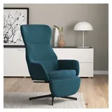 Nova Relaxsessel mit Fußstütze Blau Samt