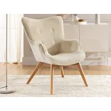 s-style möbel Lounge-Sessel Lenari Cordstoff 71 x 96 x 86 cm Beige