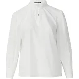 QS Leichte Baumwollbluse mit Stickerei am Ärmel Weiß 48