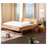 Lomadox Schlafzimmer-Set BRANTFORD-69, (Spar-Set, 3-tlg., Bettgestell Nachttische), Liegefläche 180x200, Holzkopfteil, Kiefer massiv eichefarben geölt braun 318 cm x 88 cm x 222 cm