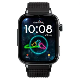 SaveFamily SaveWatch Plus 2 GPS+Cellular 49,8 mm Schwarz Stoffarmband Black Night