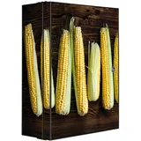 Banjado XXL Medizinschrank Abschliessbar 35x46x15cm Arzneischrank Anthrazit Aus Metall Mit Motiv Maiskolben