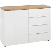 hom'in Sideboard 180 x 89 x 43 cm Grau / Weiß