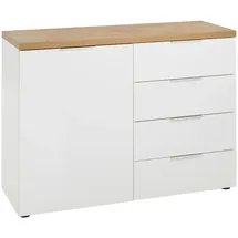 hom'in Sideboard 180 x 89 x 43 cm Grau / Weiß
