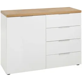 hom'in Sideboard 180 x 89 x 43 cm Grau / Weiß