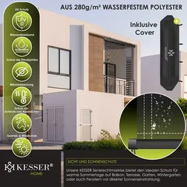 Kesser Senkrechtmarkise Außenrollo 200 x 250 cm Transparent/Anthrazit