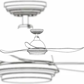 Pepeo Bayu 122 cm Deckenventilator braun mit Licht inkl. Fernbedienung