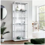 K-Möbel Vitrine 2-türig 176 x 67 x 33 cm Weiß