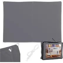 Relaxdays Sonnensegel rechteckig 300 x 200 cm grau