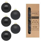 inges magic & goodz 20 Stück in Kartonbox Christbaumkugeln Set schwarz