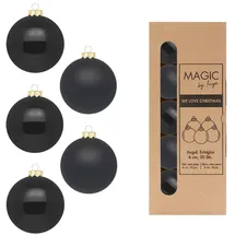 inges magic & goodz 20 Stück in Kartonbox Christbaumkugeln Set schwarz