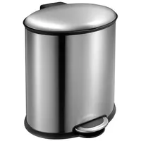 Proregal Ellipsenförmiger Treteimer aus gebürstetem Edelstahl | 20 Liter,