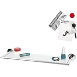 bremermann Bad-Serie LUCENTE - Glasablage mit hochglänzendem Edelstahl-Rahmen inkl. Klebeset, Badablage - Glasregal ideal für Bad und Dusche, Badablage aus Glas und Edelstahl, verchromt