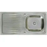 Edelstahl Einbauspüle 100x50cm Küchenspüle reversible Edelstahlspüle Spülbecken 1 Becken mit Abtropffläche
