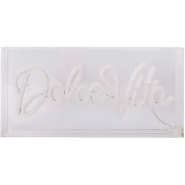 NÄVE LED Dekolicht "DOLCE VITA", transparent, 1, H: 15cm, 1 Stk., Leuchten, Schriftzug beleuchtet blau rot, Tisch- Wandfunktion, transparent, USB