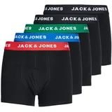JACK & JONES Boxershort 5er Pack in Schwarz/Grün/Blau/Rot 152