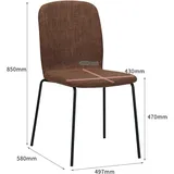 Albatros Esszimmerstühle 4er Set ENNA, braun - stapelbar, bequemer Polsterstuhl - Eleganter Küchenstuhl, Stuhl Esszimmer oder Esstisch Stuhl,