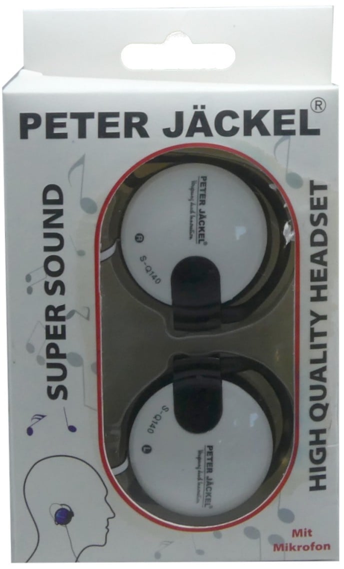 Peter Jäckel Mini Stereo Headset Life weiß mit Kabel Mikrofon On-Ear