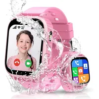 Smartwatch Kinder GPS,4G Kinder Smartwatch mit GPS IP68 Wasserdicht Spiel Wecker, Kinderuhr Geschenk für Jungen Mädchen Student - Rosa