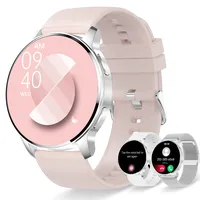 Smartwatch Damen mit Bluetooth Anrufe 1.32" Fitness Tracker mit Schrittzähler Pulsmesser SpO2 Schlafmonitor Menstruationszyklus Fitnessuhr Sportuhr für iOS Android
