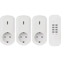 EMOS P0069 Funksteckdosen Set, 3 Steckdosen, 1 Fernbedienung, weiß (1905120030)
