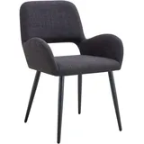 Mid.you Armlehnstuhl, Schwarz, Holz, Metall, Textil, Pappel, Sperrholz, konisch, 53x82x63 cm, Esszimmer, Stühle, Esszimmerstühle, Armlehnenstühle