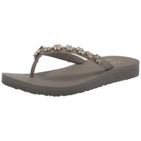 Skechers Damen Meditation-Daisy Crush Flipflop, Taupe Multi, 40 EU - 40 EU