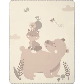Biederlack Babydecke »Babydecke Foxy&Friends« 75 x 100, mit Zierstich beige