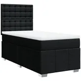 vidaXL Boxspringbett mit Matratze Schwarz 100x200 cm Stoff