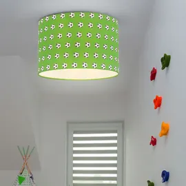 GLOBO Deckenleuchte Kinderlampe Kinderzimmerlampe Deckenlampe Schirmleuchte Spielzimmer, Metall weiß grünfarbig, 1x E27 Fassung, DxH 30x25,5 cm