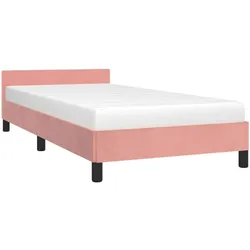 vidaXL Bettgestell mit Kopfteil ohne Matratze Rosa 90x200 cm Samt