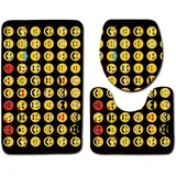 Badvorleger-Set, Smiley-Teppiche, Memory-Schaum-Matten-Set, passend zu rutschfestem WC-Sitzbezug, Badematte, Deckelbezug