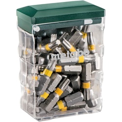 Metabo 25x TORX 25 Bits, Bit Box T25 mit Farbmarkierung Länge: 25mm