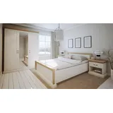 JVmoebel Schlafzimmer-Set Schlafzimmermöbel Set in Weiß mit Bett, Nachttischen und Schrank, (4-tlg., 4-teilig), Made in Europa weiß