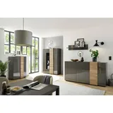 MCA Furniture Sideboard POSITANO grau (dunkelgrau), B:181cm H:94cm T:44cm, Sideboards, Sideboard,