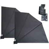 Quick Star Sichtschutzfächer 115 x 115 cm Grau Stahl 2 St.