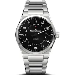 Meistersinger Klassik Plus Kaenos Open Date KSOD902 - schwarz,silber - 40mm