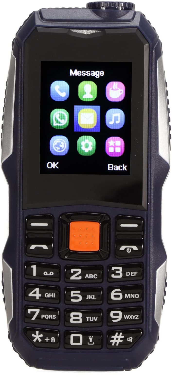 Handy für Senioren, GSM Senior Mobile Phone mit Großer Taste, Hoher Stimme und Einer EIN Tasten LED und Alarm, Langer Standby Akku mit 2800 MAh, Geschenktelefon für ältere Kinder(Blau)