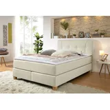 Home Affaire Boxspringbett HOME AFFAIRE "Calloway", beige, B:148cm L:238cm, Komplettbetten, Boxspringbett, inkl. Topper, XXL-Ausführung, in 4 Farben, 5 Breiten, 3 Matratzenarten