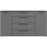 manjana möbel Manjana Kommode 180x40x99,8cm basaltgrau/Schwarz
