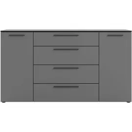 manjana möbel Manjana Kommode 180x40x99,8cm basaltgrau/Schwarz